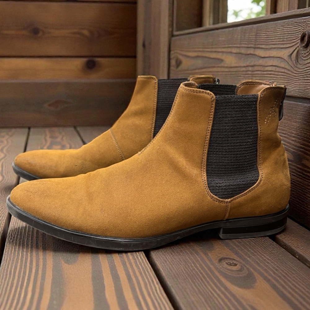 CALL IT SPRING (8) Men's Chelsea Boots Vegan Suede Tan Pull-On - Size US 8